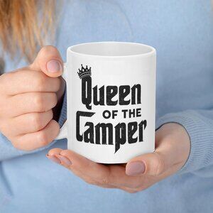 Queen of the Camper White Ceramic Mug